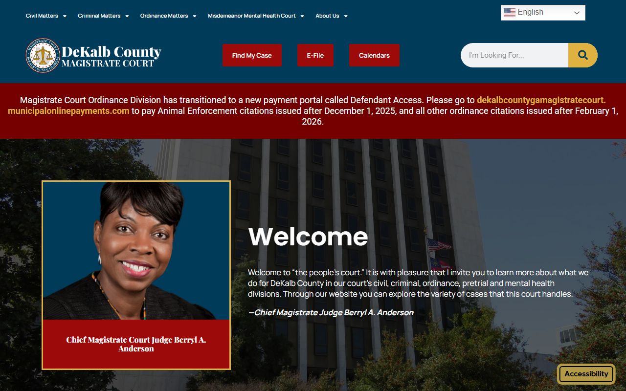 DeKalb County Magistrate Court records page
